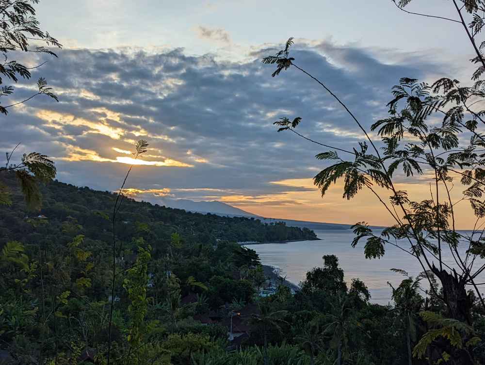 Amed is worth visiting for its stunning sunset with views of Mount Agung