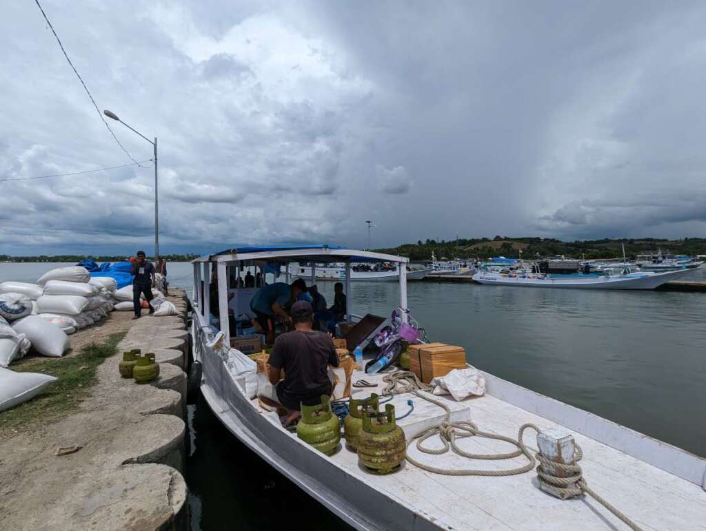 Plenty of goods are stored on the public boat to Moyo Island