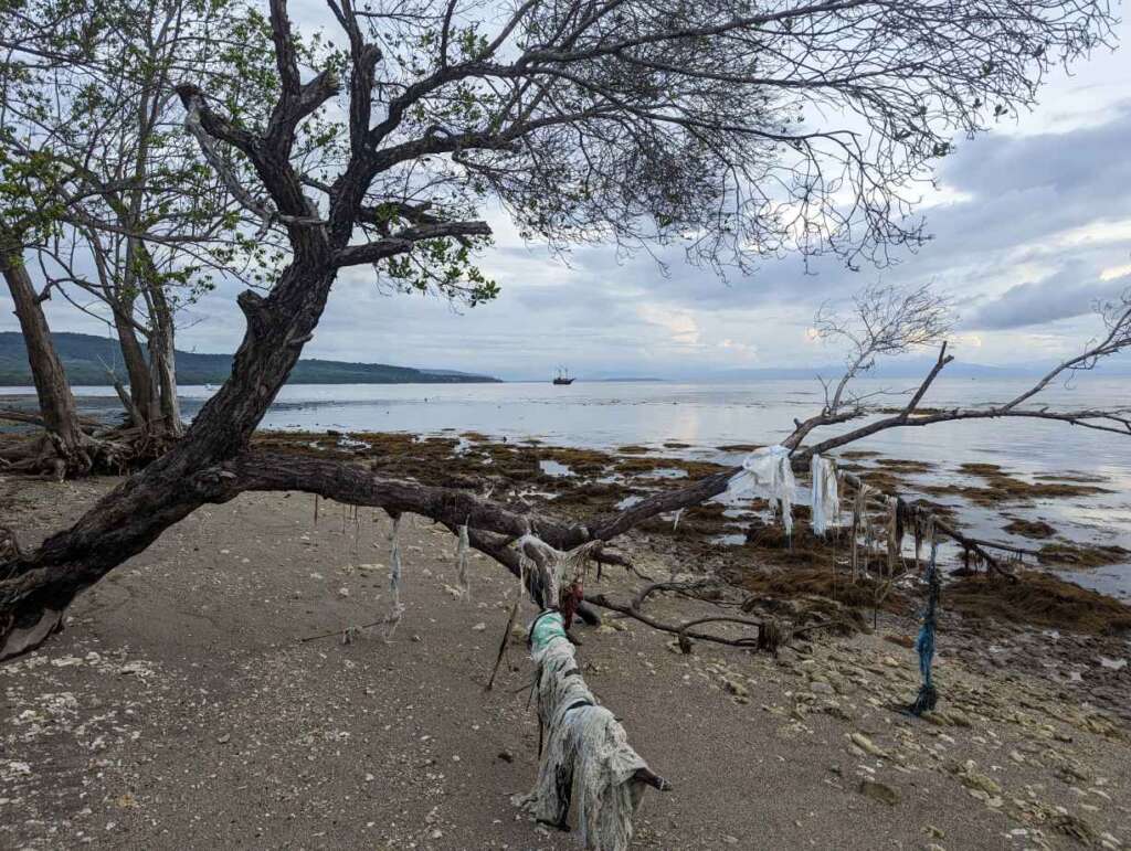 Trashed beaches in Moyo Island