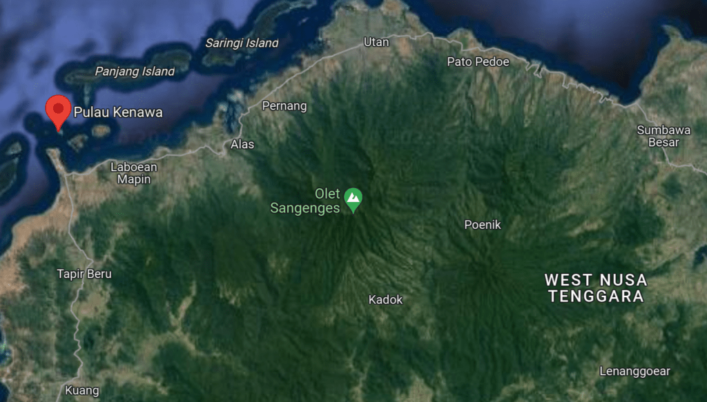 Map of West Sumbawa and Kenawa Island