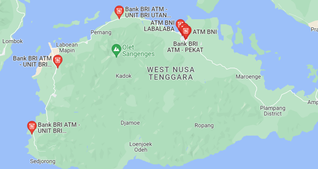 Sumbawa Travel Tip 5: Map of ATMs