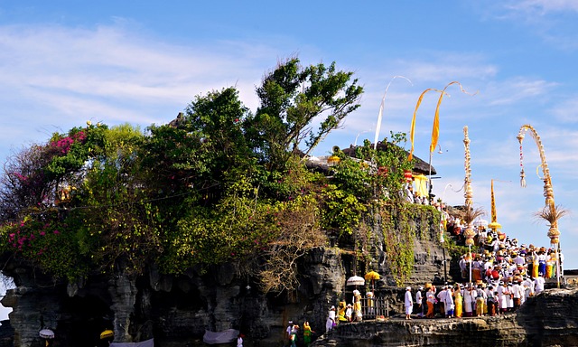 Celebration at Tanah Lot Temple in Bali