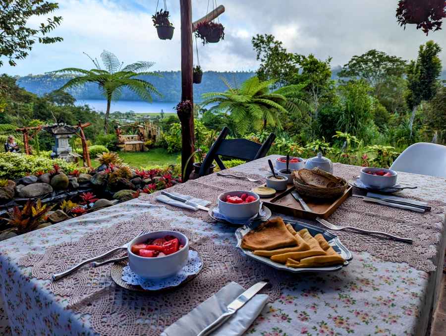 Breakfast in Bedugul. One of the highlights during our 2 weeks Bali Itinerary